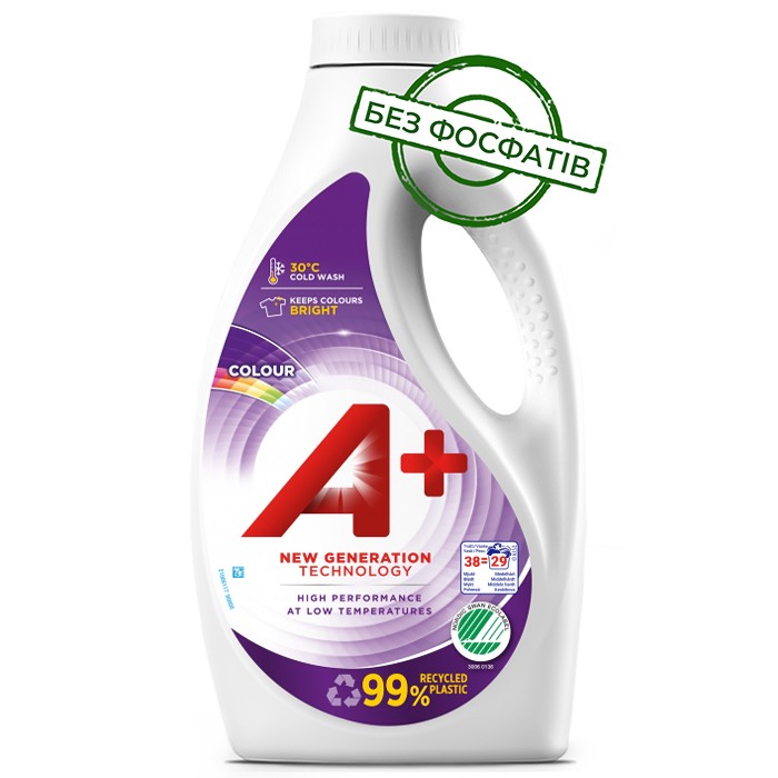 Гель для прання A+ Colour для кольорової білизни, 1.52 л (38 прань) (810780) - 
